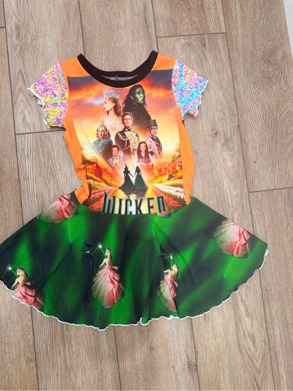 Wicked Themed Girls' Orange & Green Costume Dress 0227